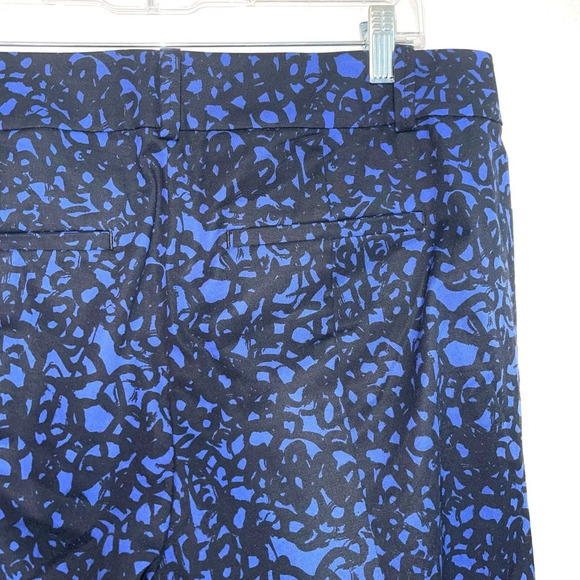 Ann Taylor Chelsea Crop Black & Blue Printed High Rise Pants 10 Women’s - Picture 7 of 13